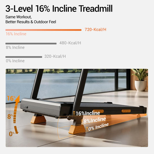 3-in-1 Foldable Incline Home Treadmill