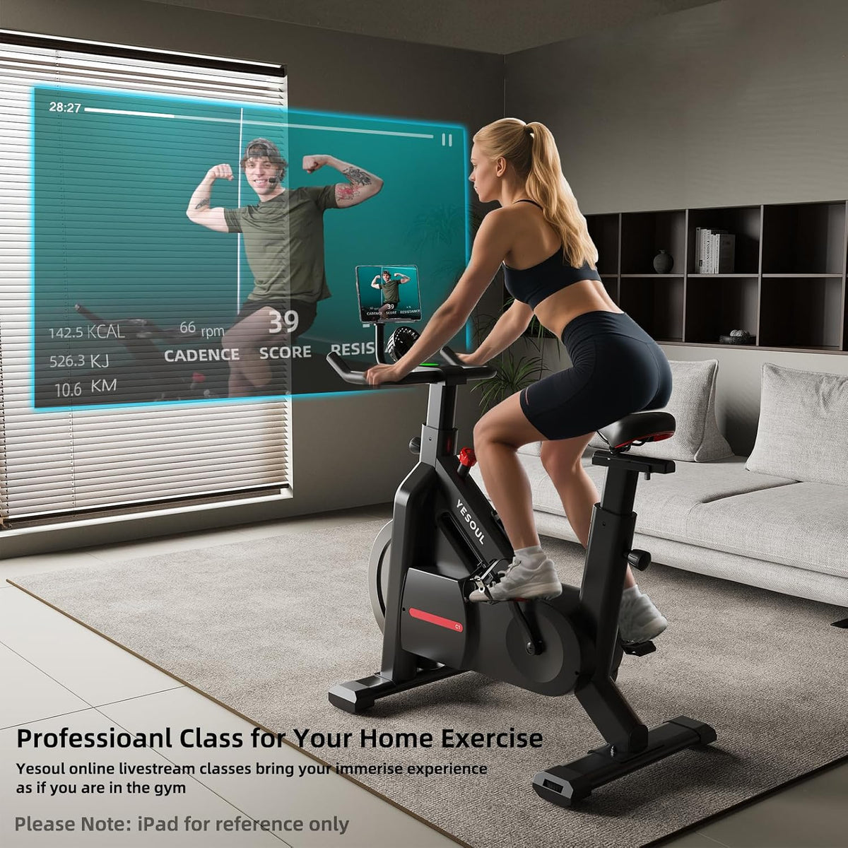 Magnetic Resistance Stationary Exercise Bike with Smart APP