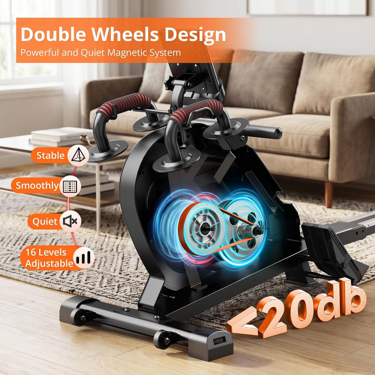 Magnetic Foldable Home Rowing Machine
