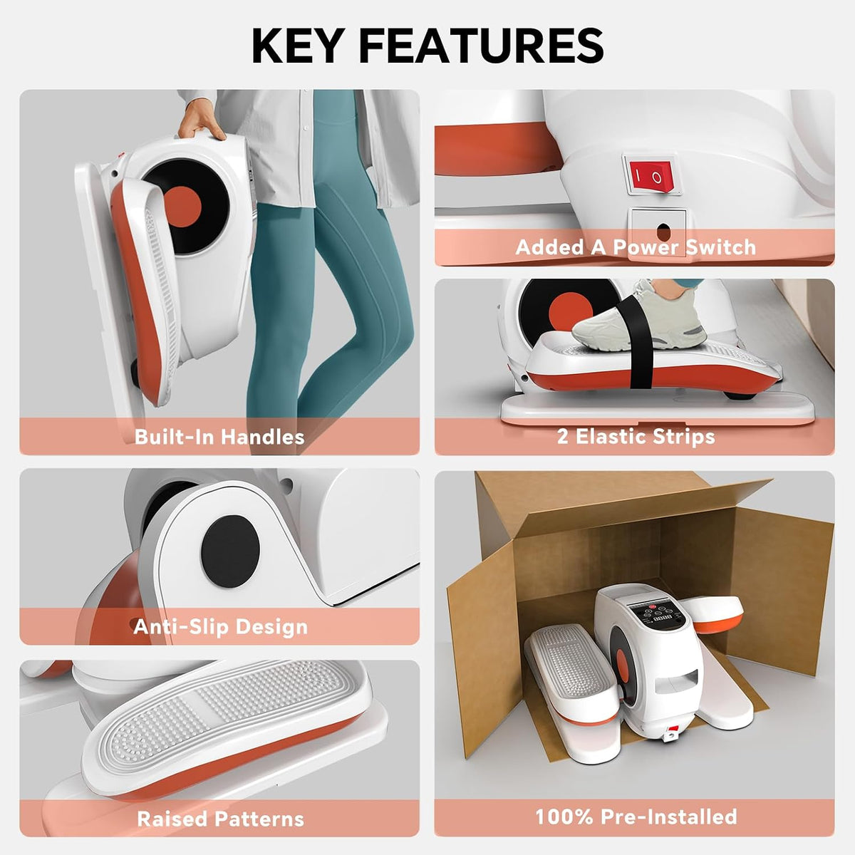 16-Speed Electric Under Desk Elliptical