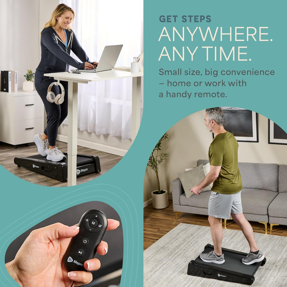 Incline Under Desk Compact Walking Pad Treadmill