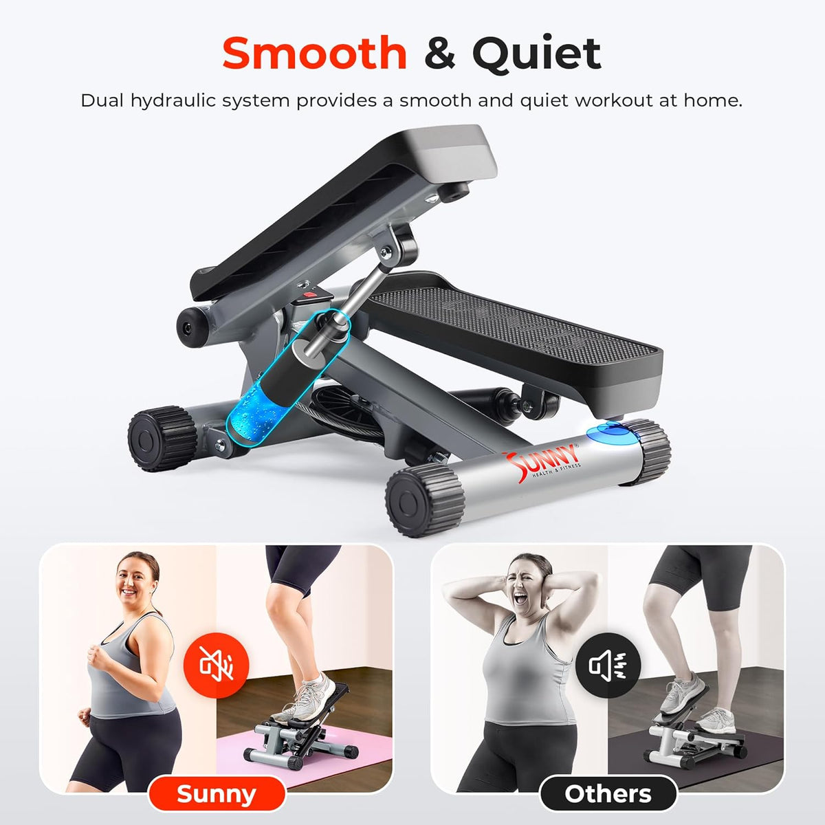 Smart Mini Stepper with Resistance Bands