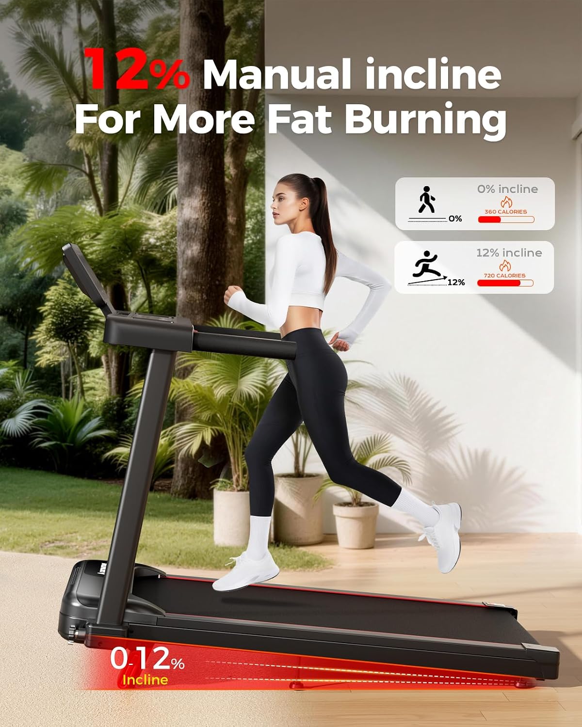 3-in-1 Incline Foldable Walking Pad Treadmill