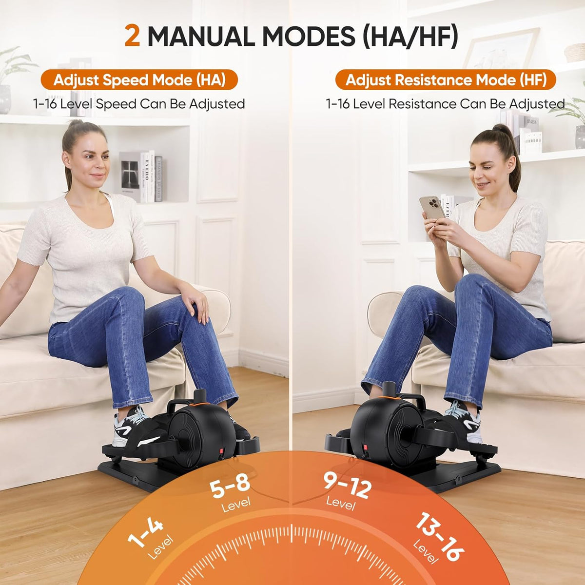 3-in-1 Electric Under Desk Elliptical Trainer