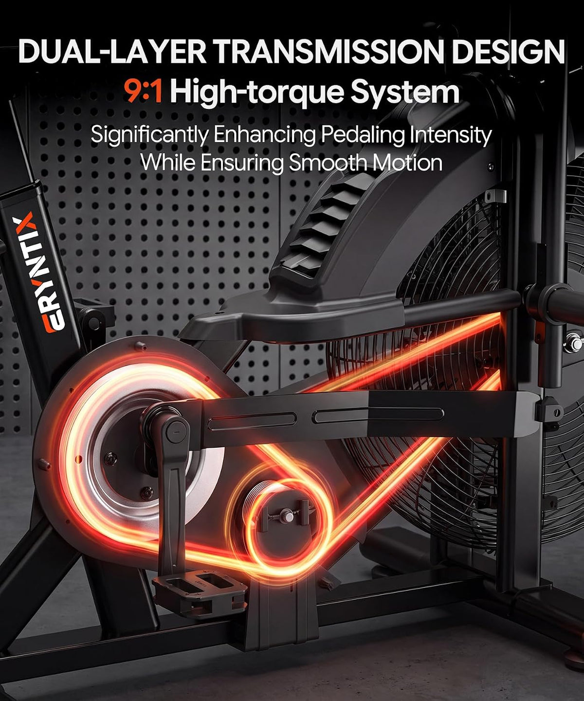 Dual Resistance Air Magnetic Fan Bike with APP