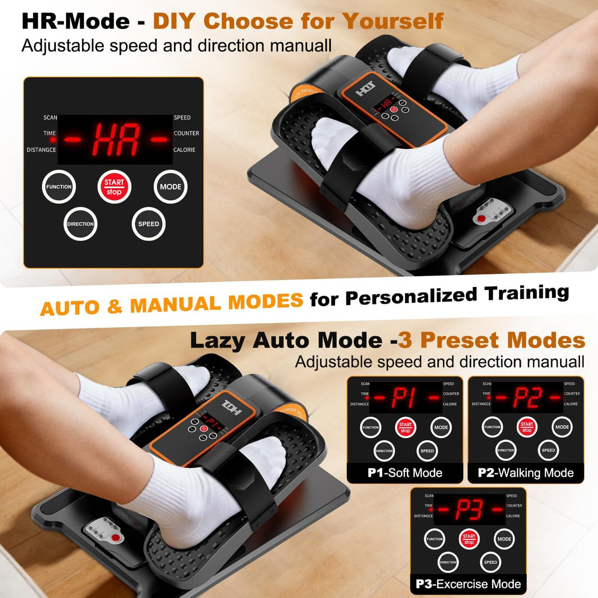 12 Speed Electric Under Desk Seated Elliptical