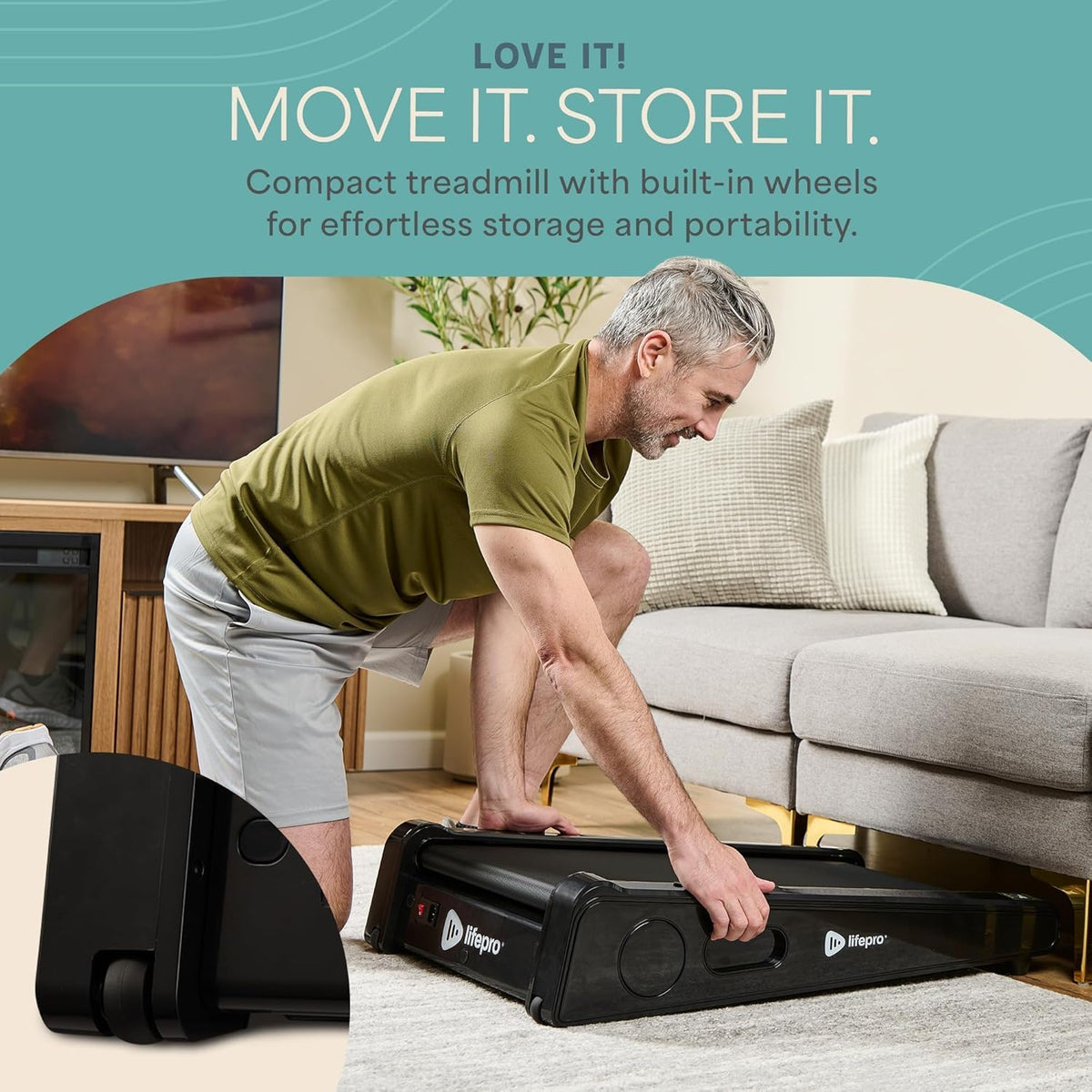 Incline Under Desk Compact Walking Pad Treadmill