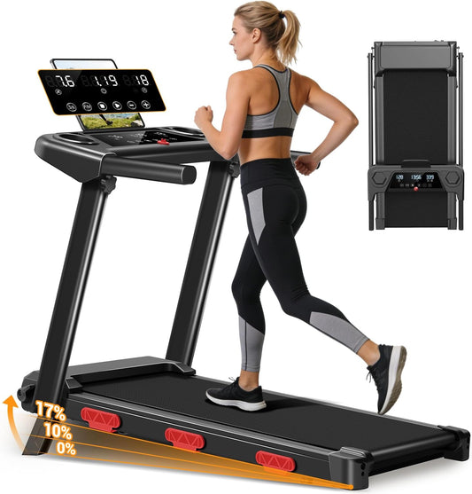 17% Incline Foldable Compact Home Treadmill
