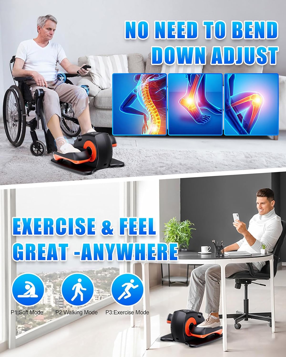 12 Speed Remote Electric Under Desk Elliptical