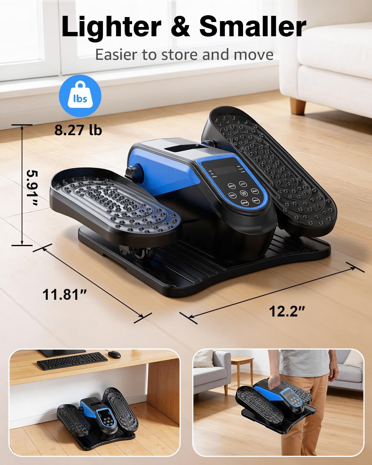 12 Speed Mini Electric Under Desk Elliptical