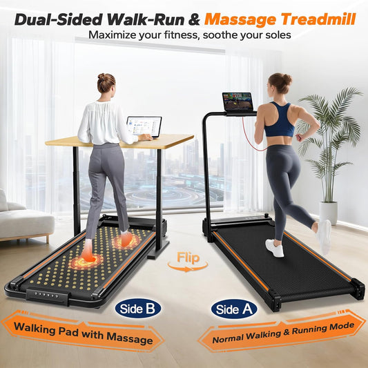 Dual Surface Massage Under Desk Walking Pad Treadmill