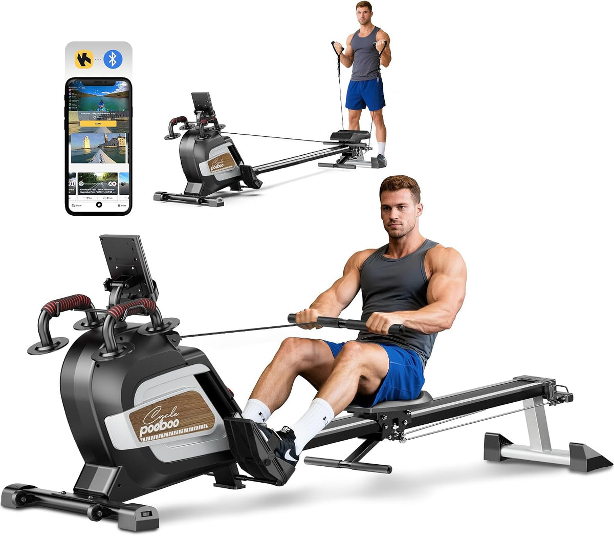Magnetic Foldable Home Rowing Machine