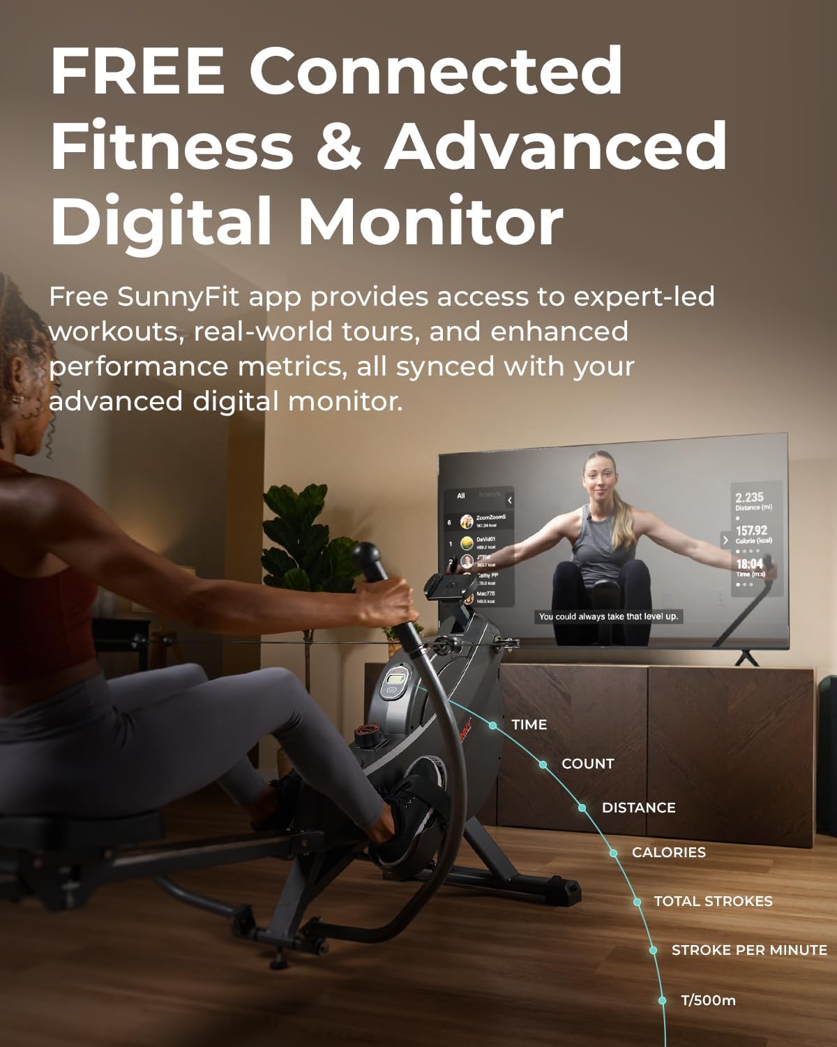 Sunny Magnetic Smart Rowing Machine