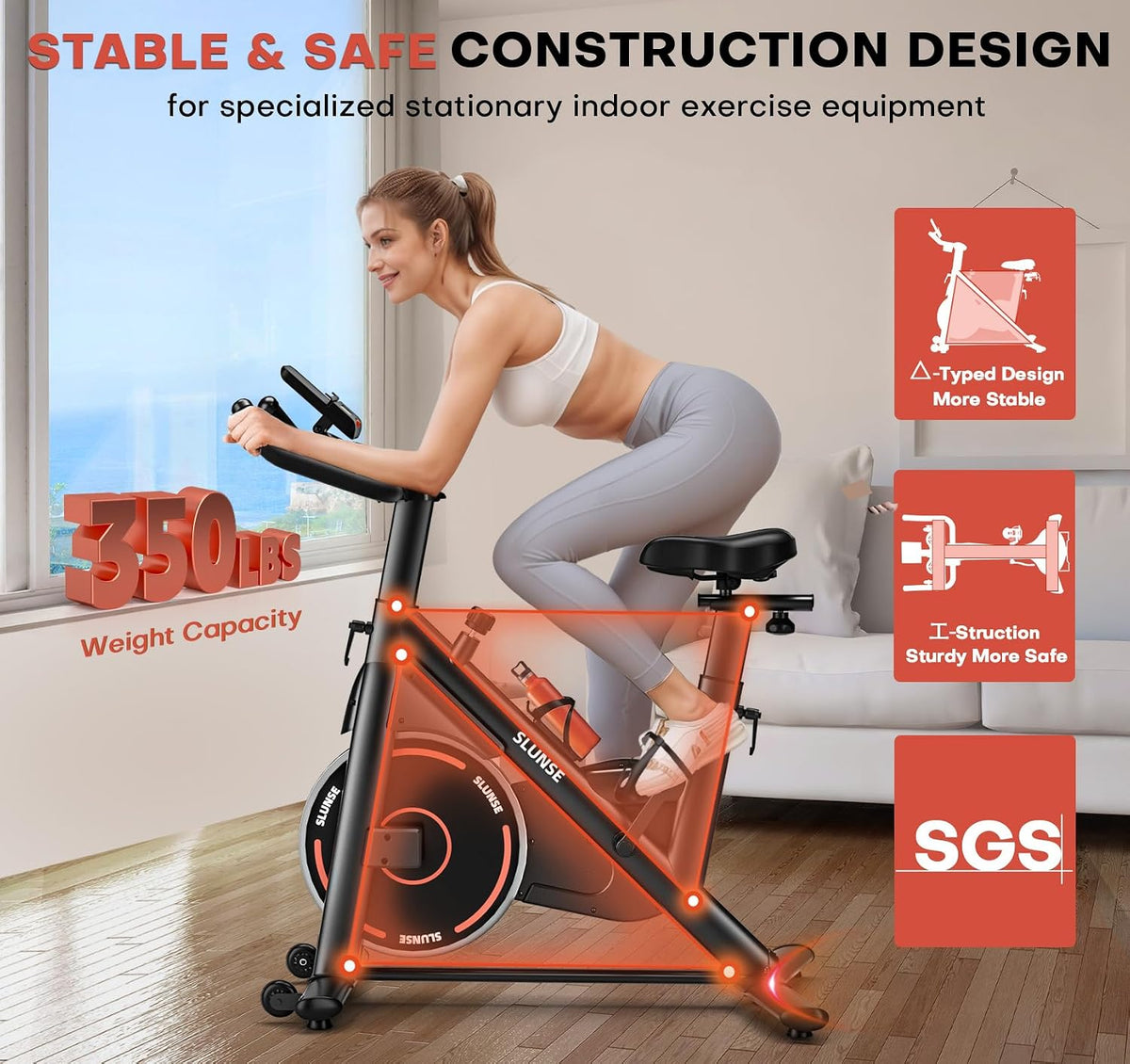 App Compatible Magnetic Stationary Exercise Bike