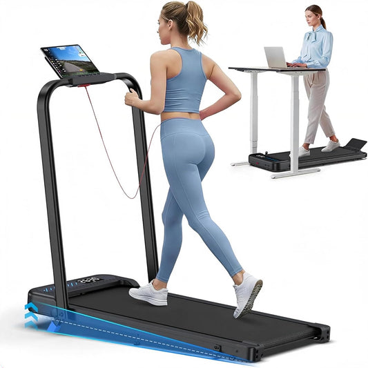 Incline Foldable Handle Bar Walking Pad Treadmill
