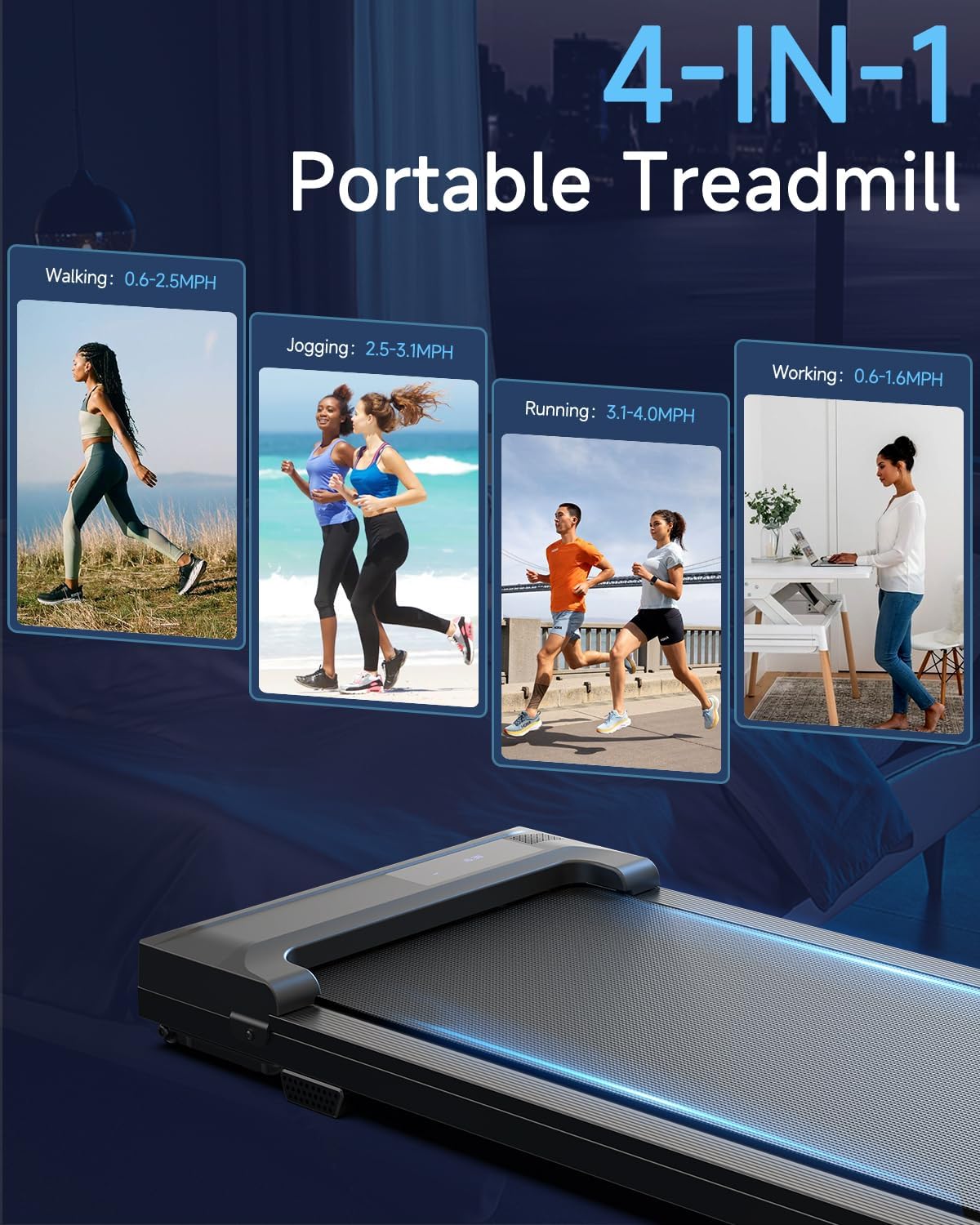 Slim Compact Remote Control Under Desk Walking Pad Treadmill