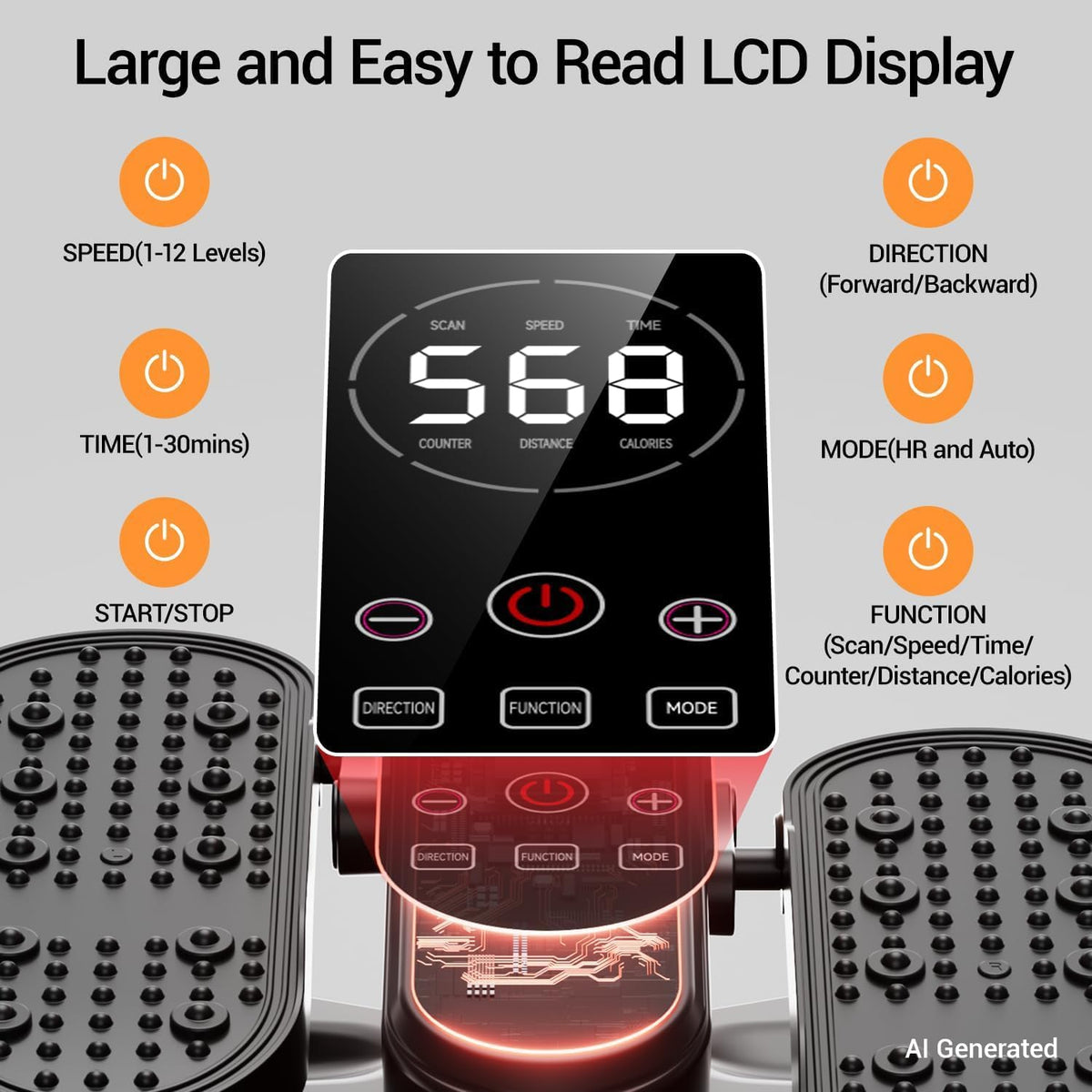 12 Speed Remote Auto Manual Under Desk Elliptical