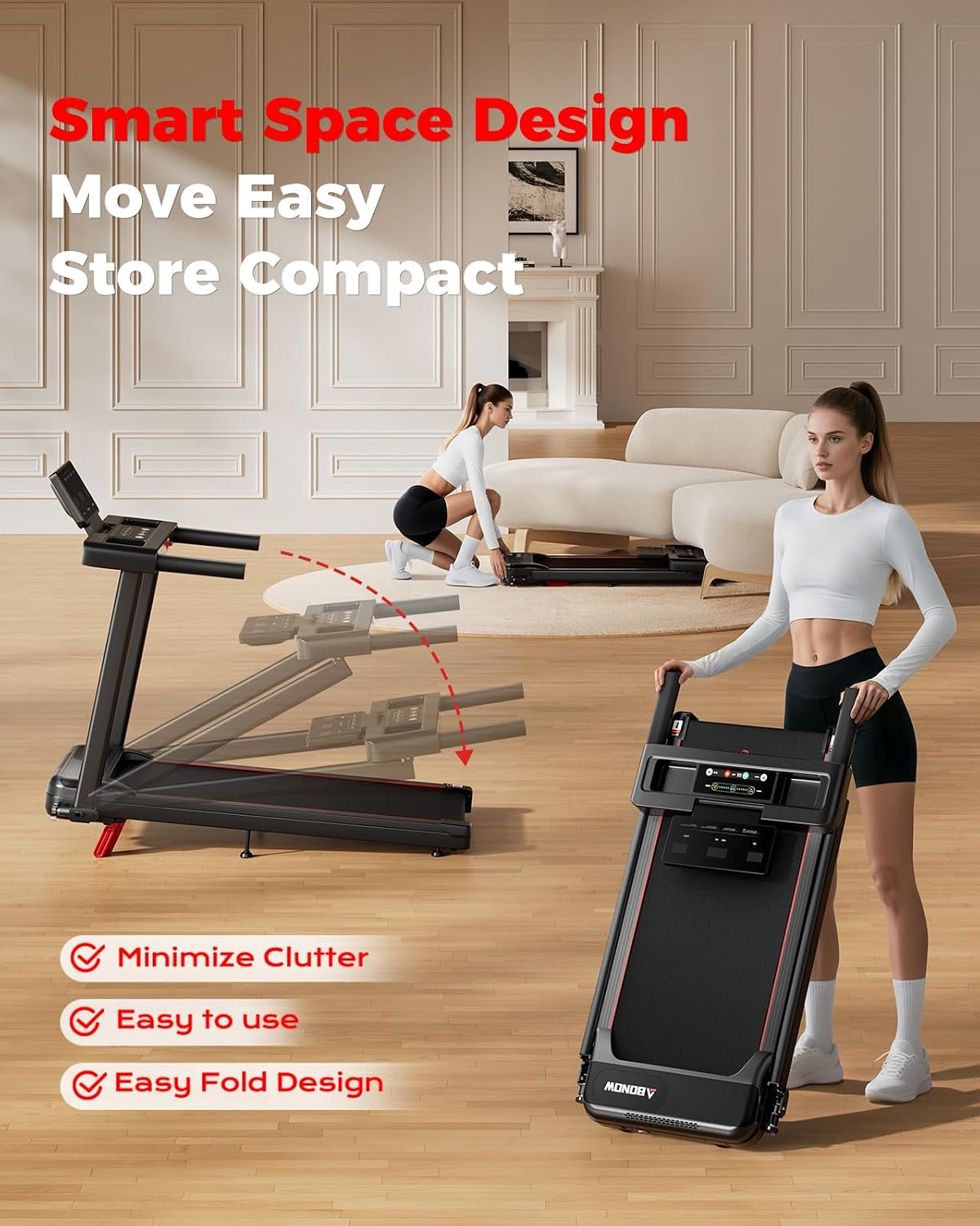 3-in-1 Incline Foldable Walking Pad Treadmill