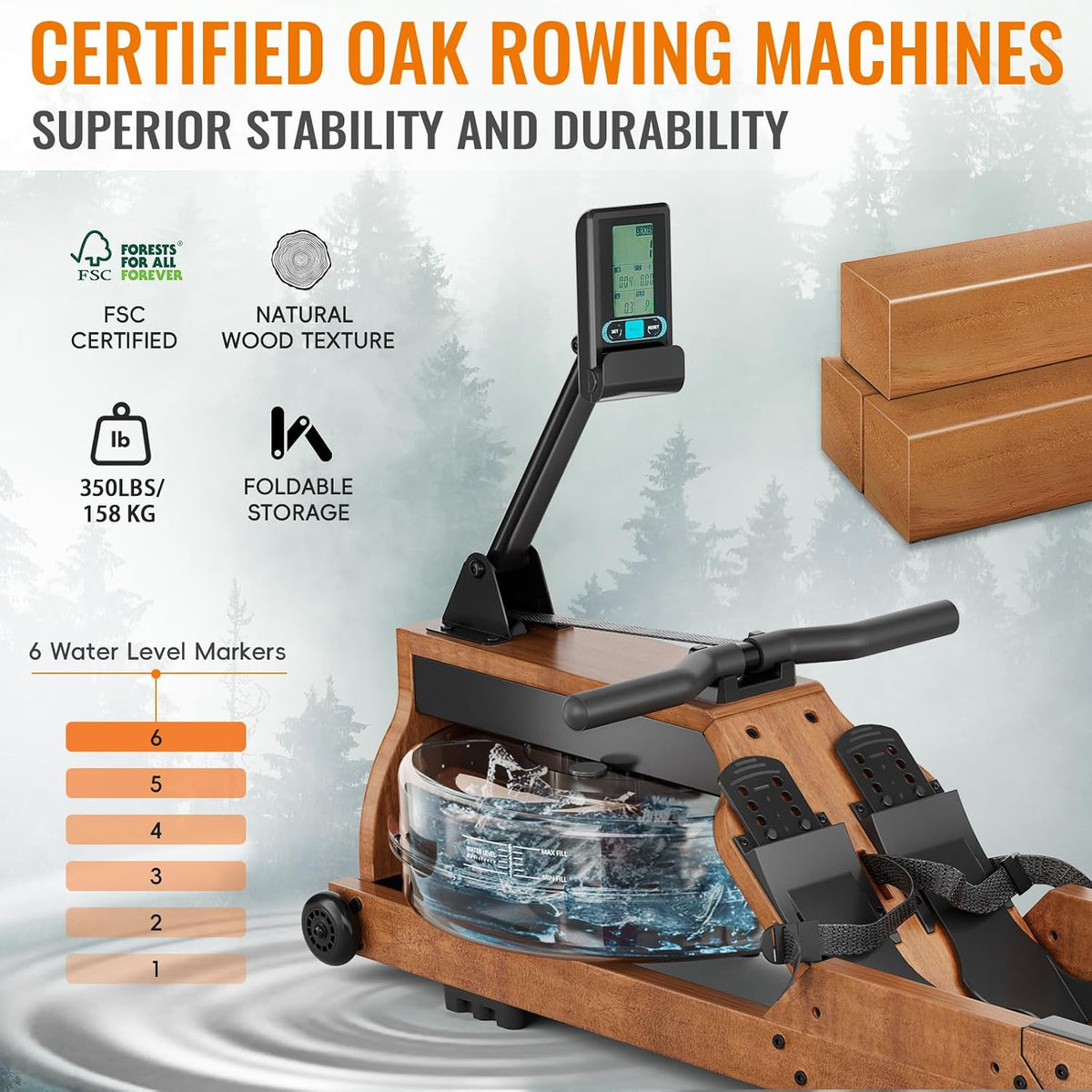 Wooden Water Rowing Machine