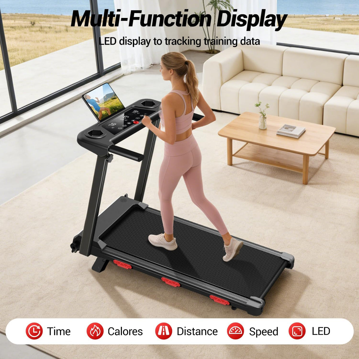17% Incline Foldable Compact Home Treadmill