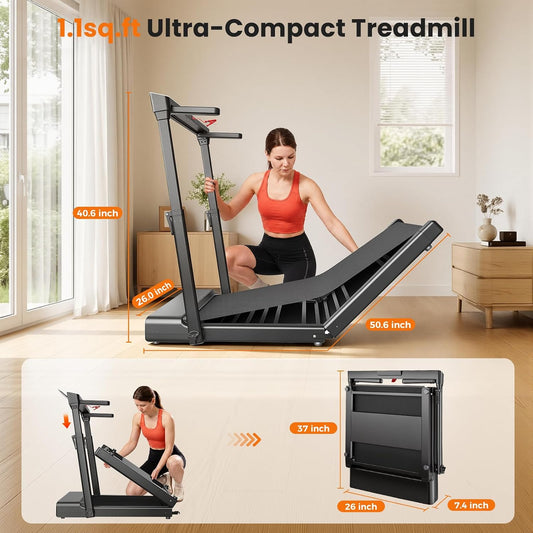 Compact Foldable Quiet Home Walking Running Treadmill