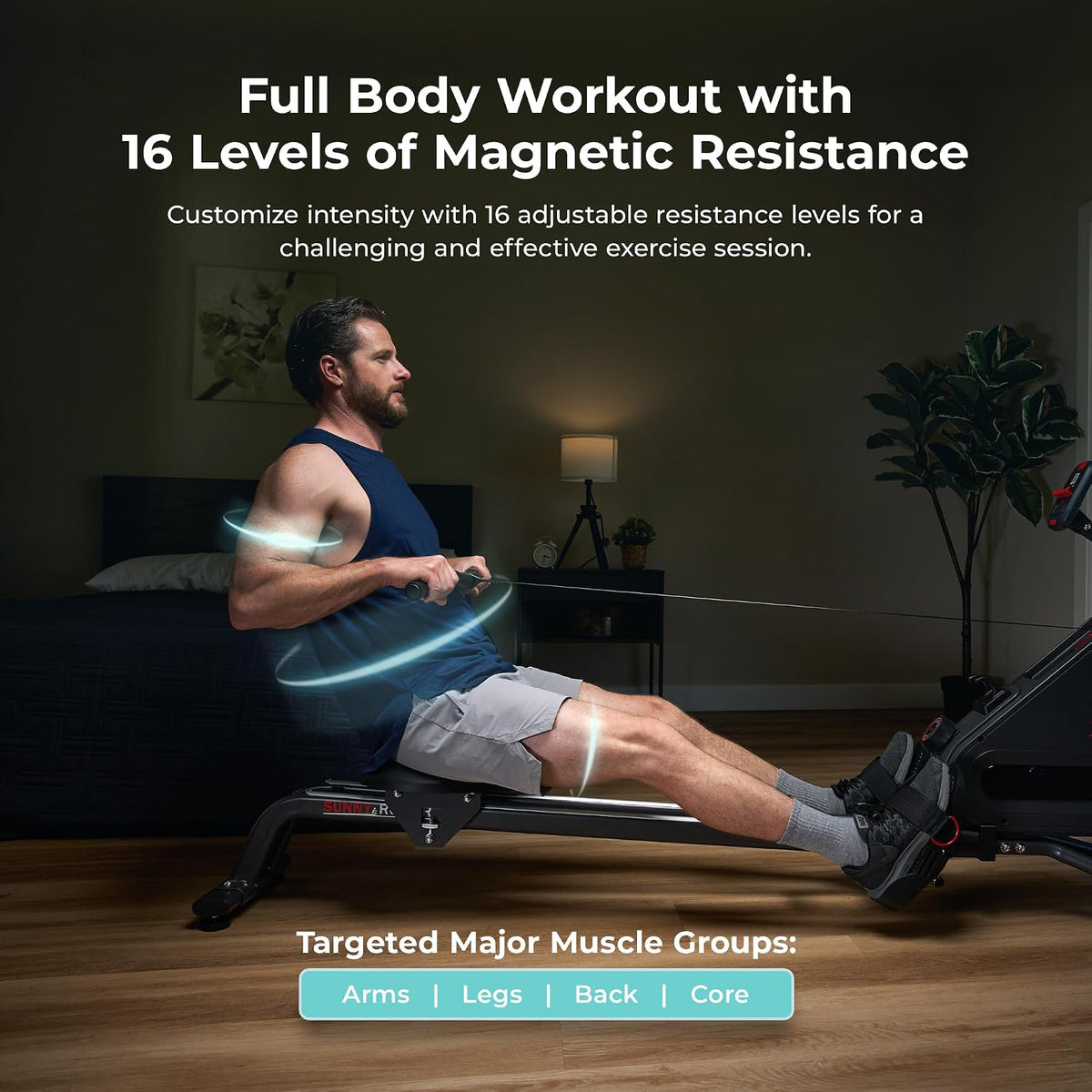 SunnyFit Compact Magnetic Rower