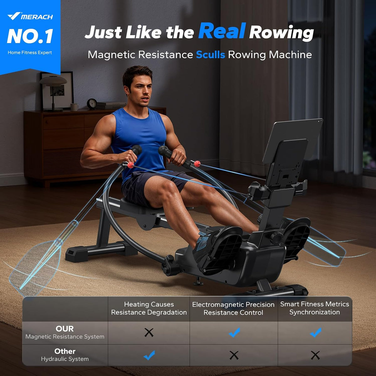 Magnetic Smart Rowing Machine