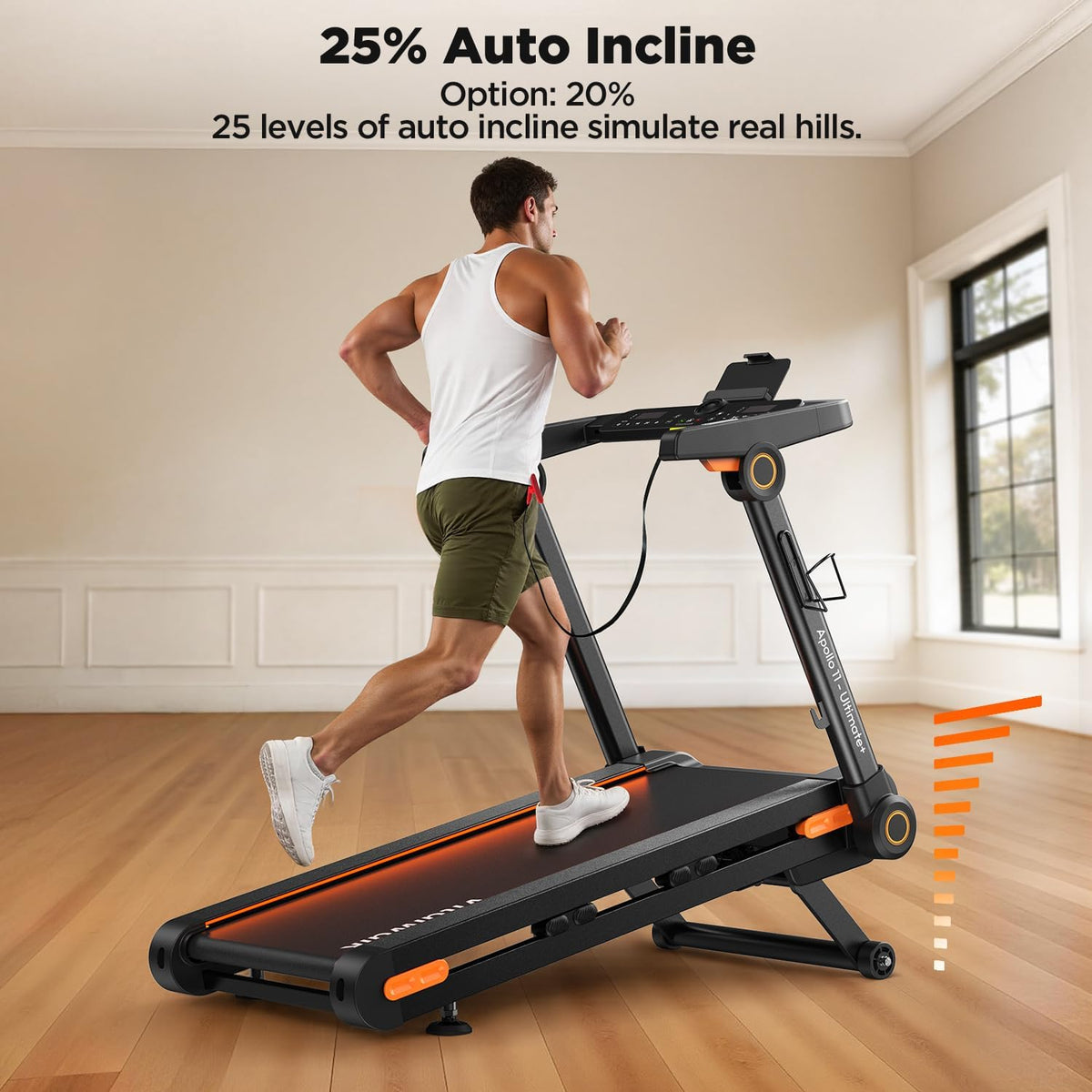 Auto Incline Auto Fold Wide Belt Home Treadmill
