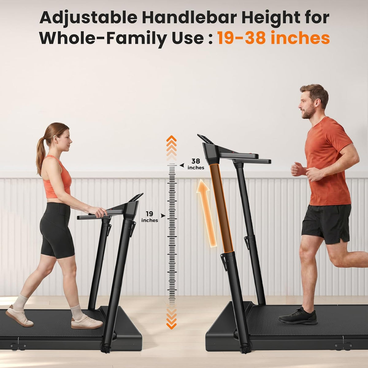 Compact Foldable Quiet Home Walking Running Treadmill