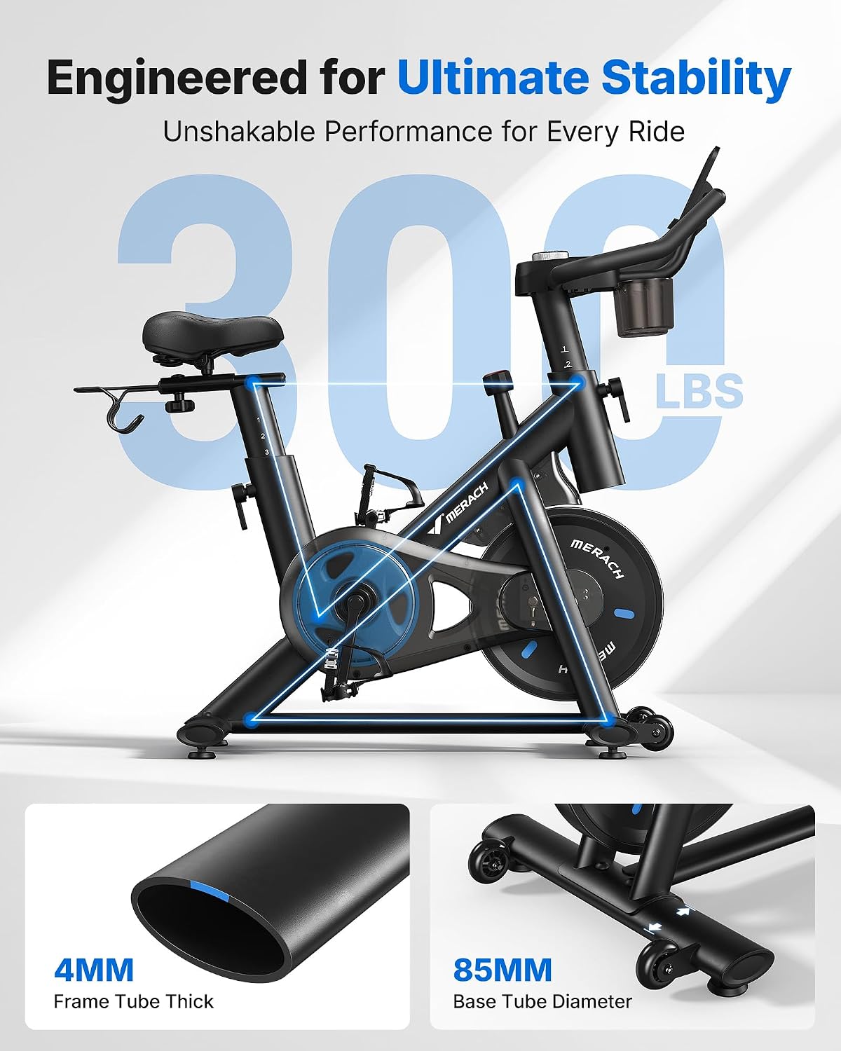 Merach Magnetic Stationary Bike with Exclusive App