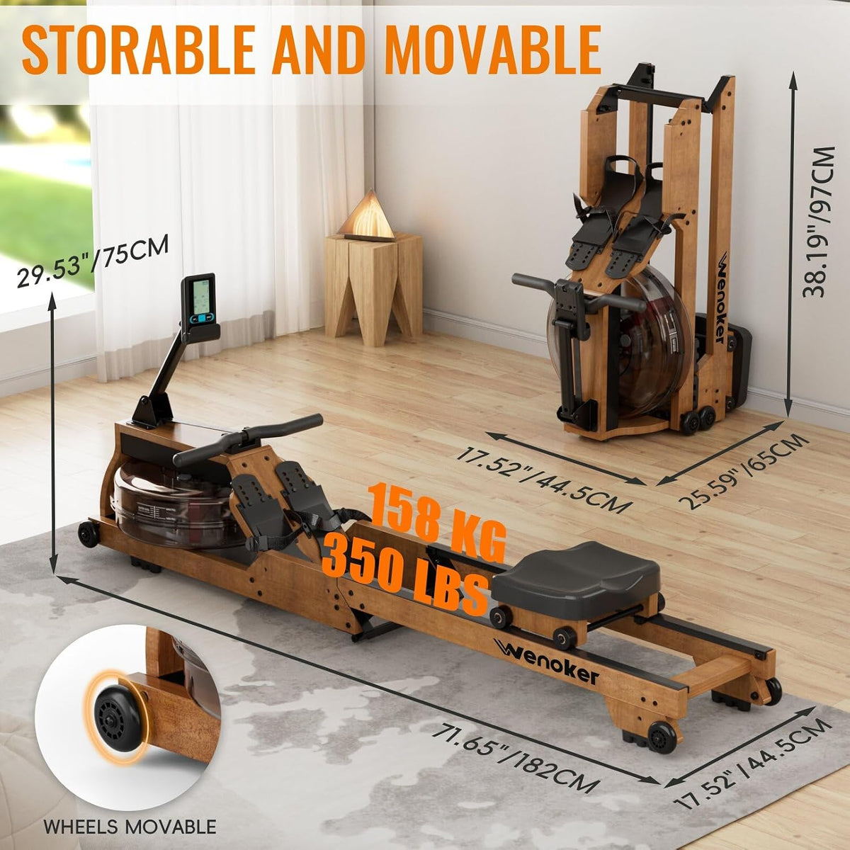Wooden Water Rowing Machine