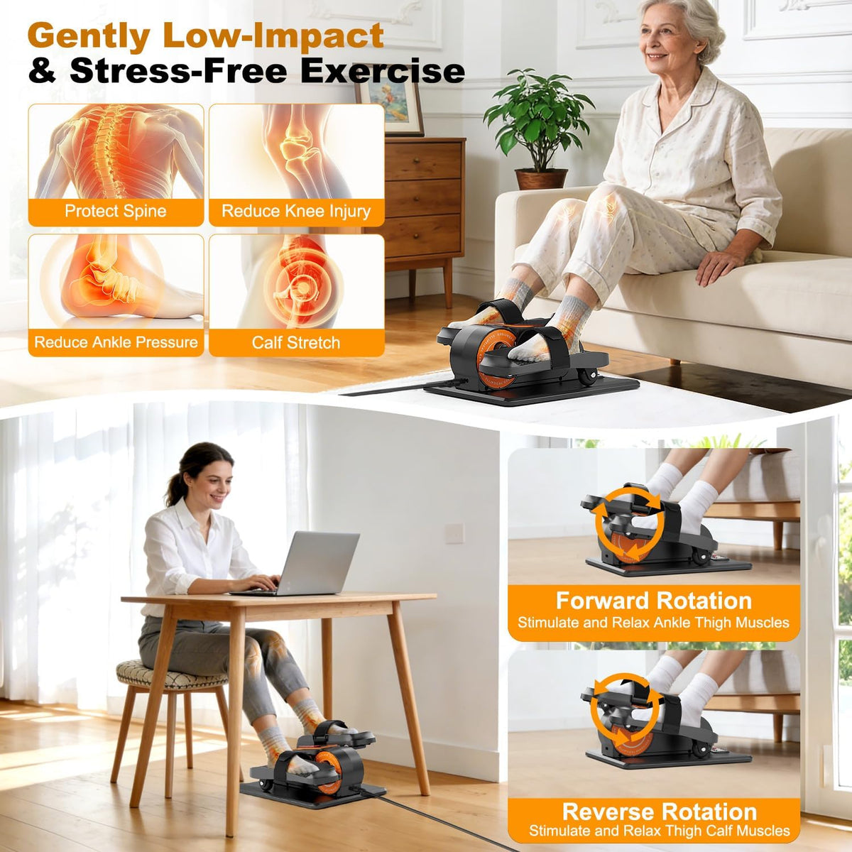 12 Speed Electric Under Desk Seated Elliptical