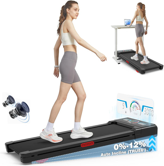 9-Level Auto Incline Walking Pad Treadmill