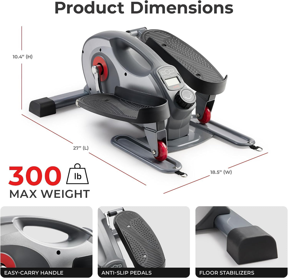 Sit & Stand SunnyFit Bluetooth Under Desk Elliptical