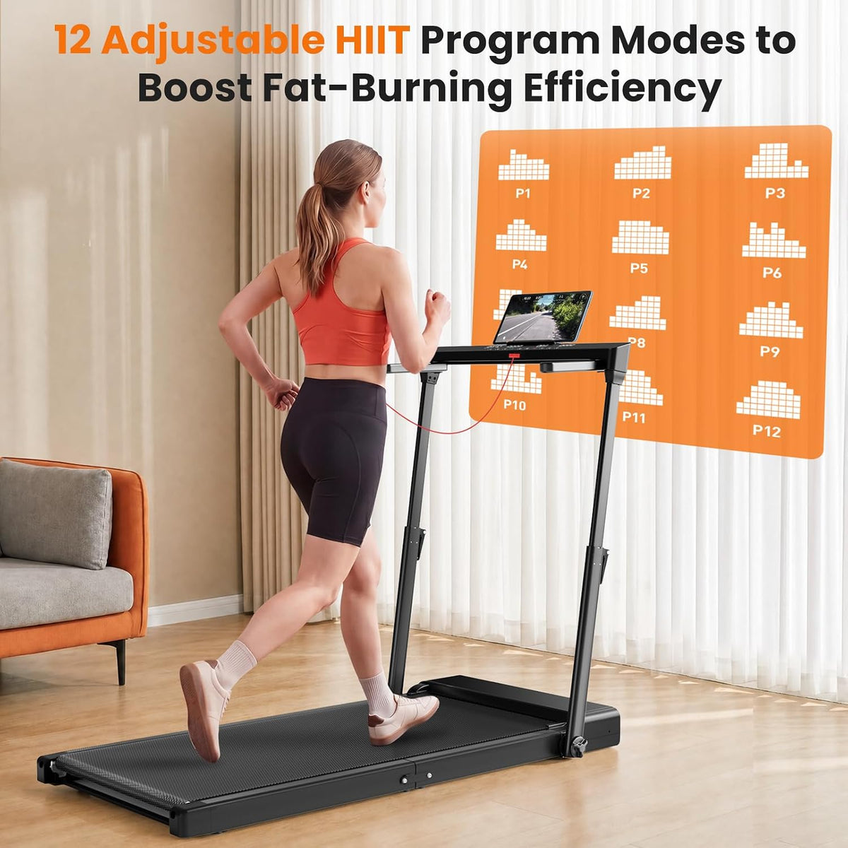 Compact Foldable Quiet Home Walking Running Treadmill