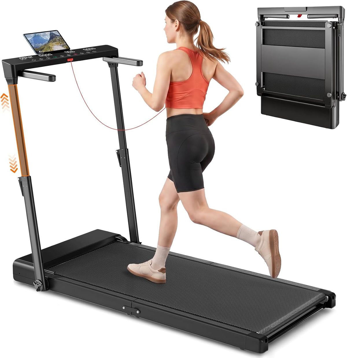 Compact Foldable Quiet Home Walking Running Treadmill