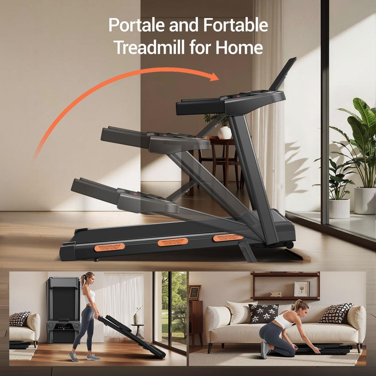 17% Incline Foldable Compact Home Treadmill