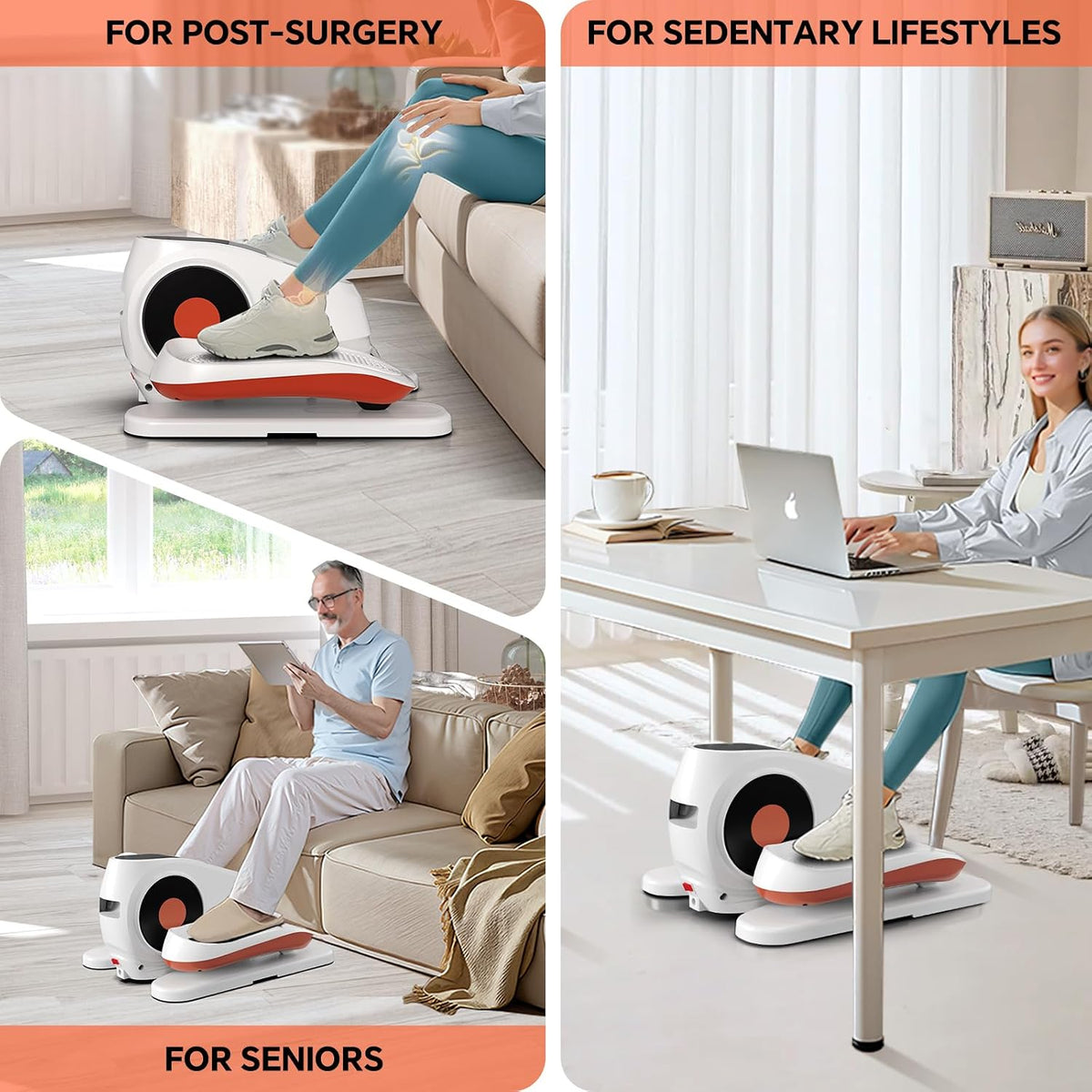 16-Speed Electric Under Desk Elliptical