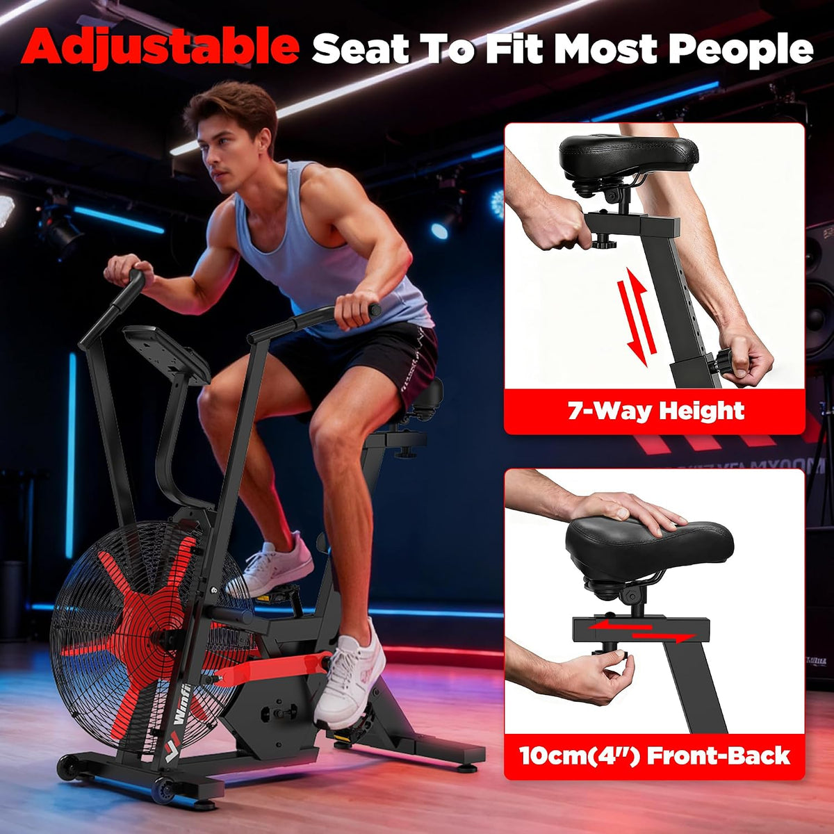 Air Resistance Dual Action Fan Bike with APP