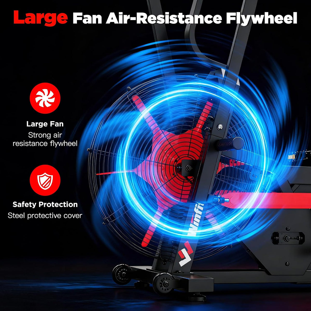 Air Resistance Dual Action Fan Bike with APP