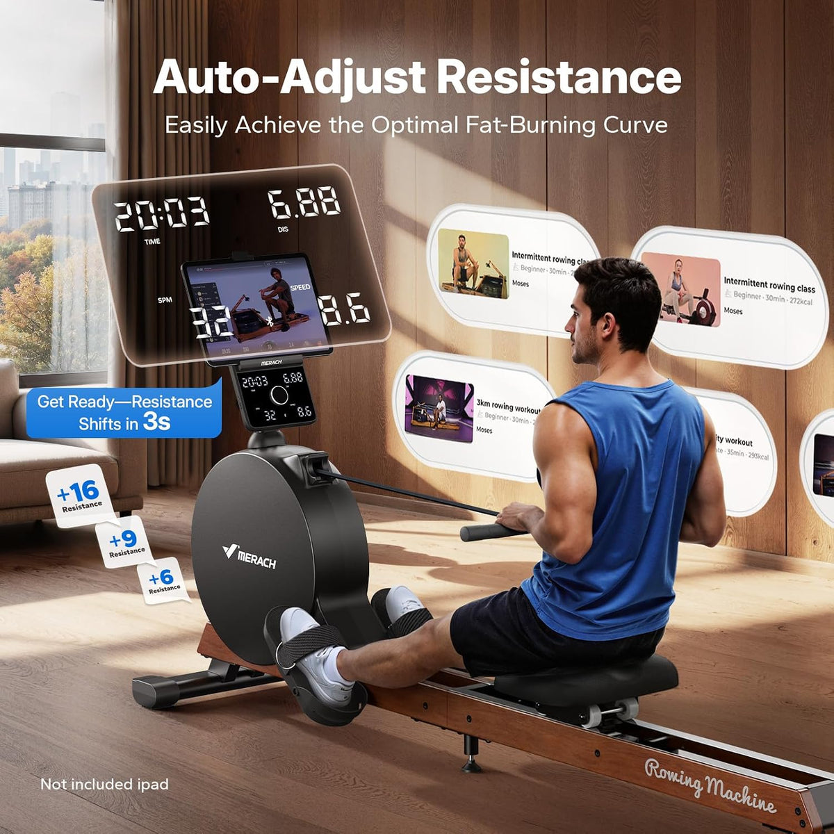 Smart Magnetic Wooden Track Rower