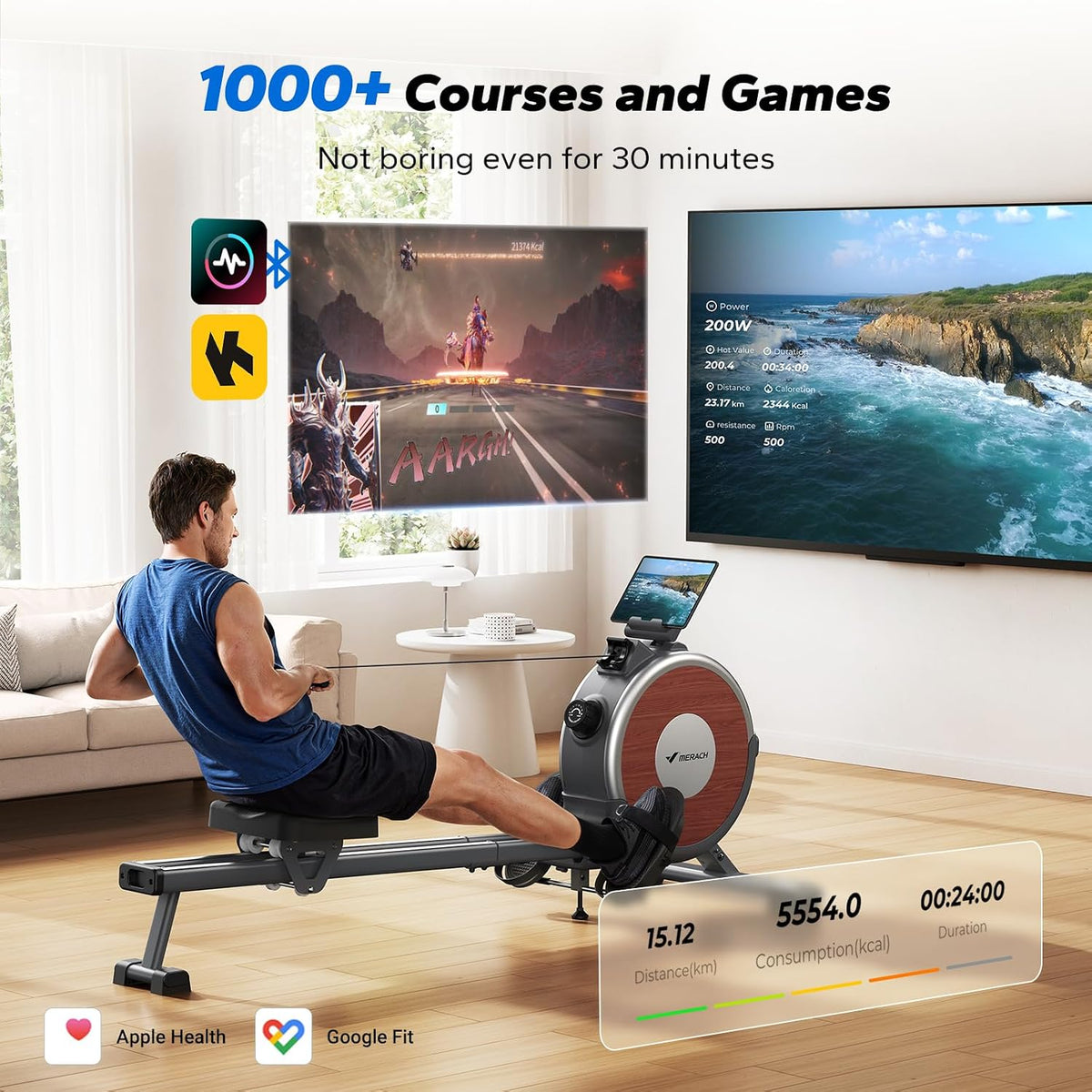 16 Level Dual Rail Magnetic Foldable Rower