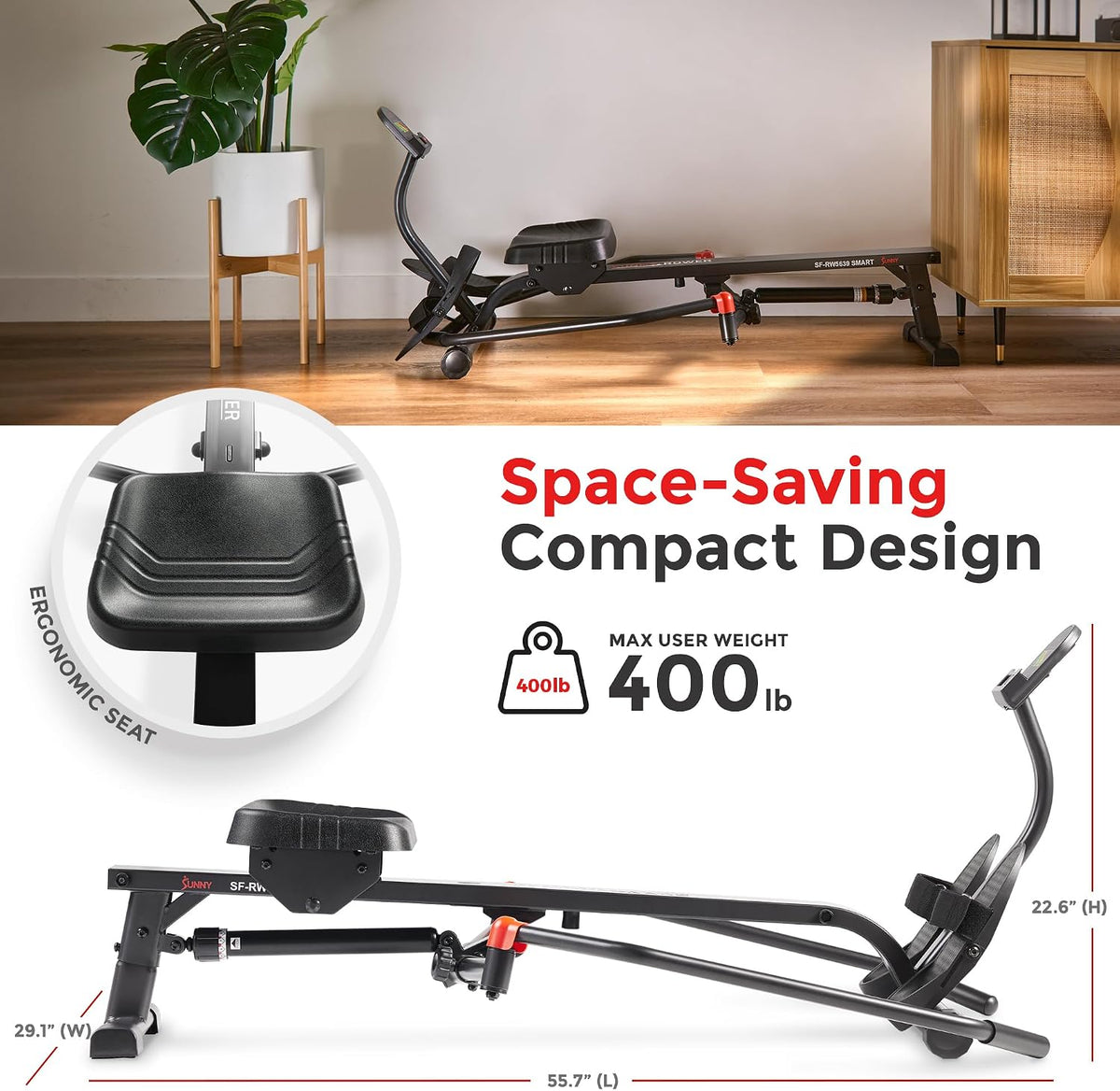 Sunny Smart Compact Motion Rower