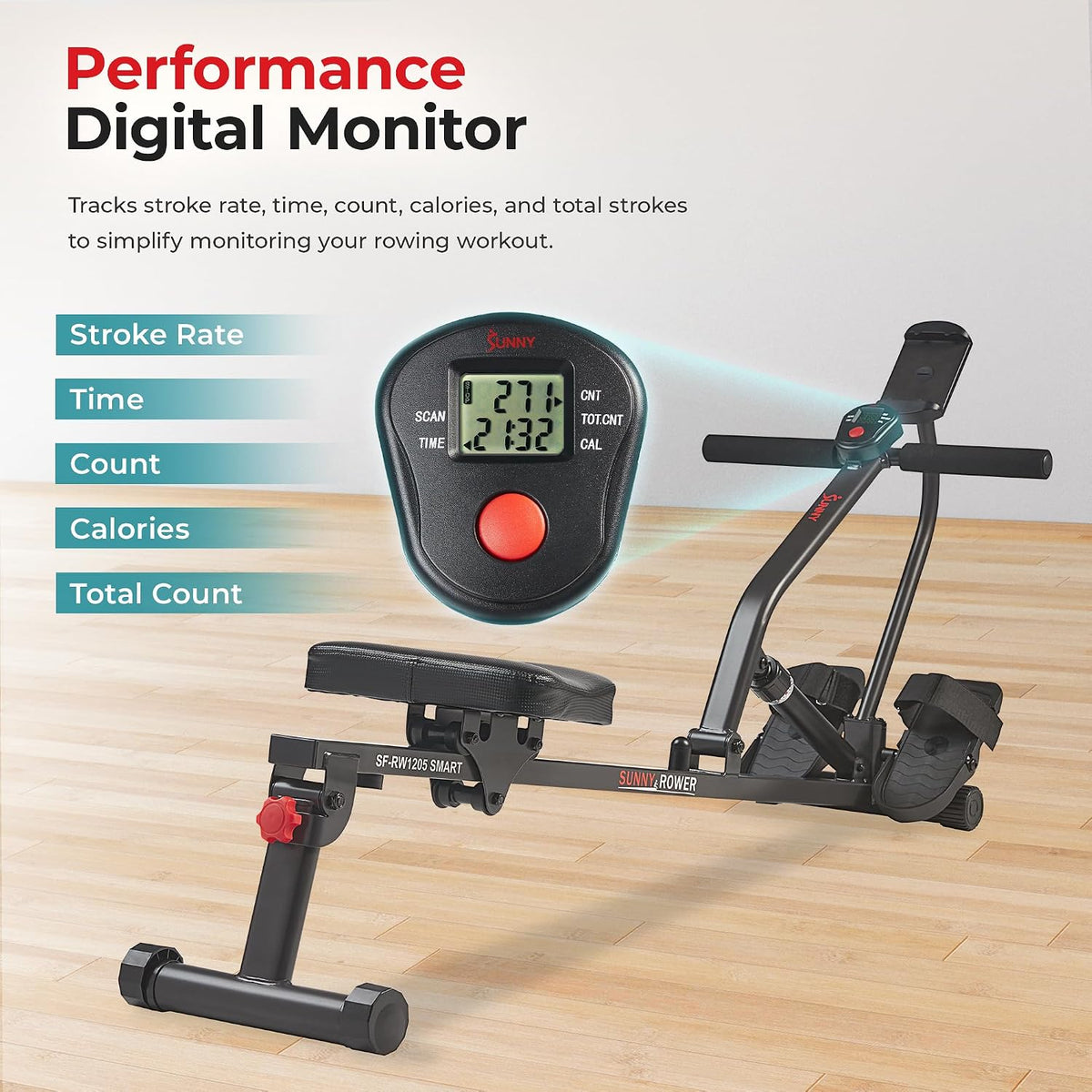 Compact Adjustable SunnyFit Rower