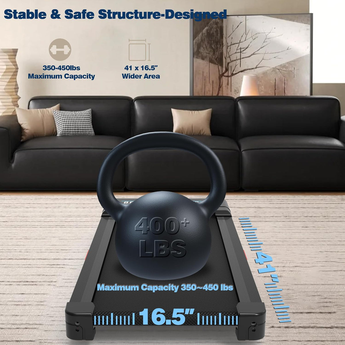 9-Level Auto Incline Walking Pad Treadmill