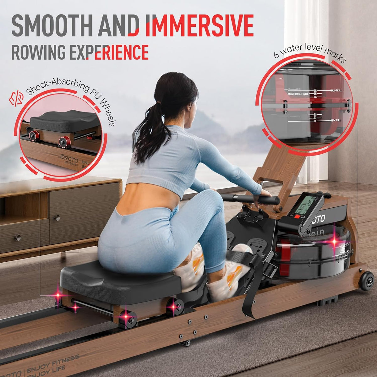 Foldable Water Resistance Rowing Machine