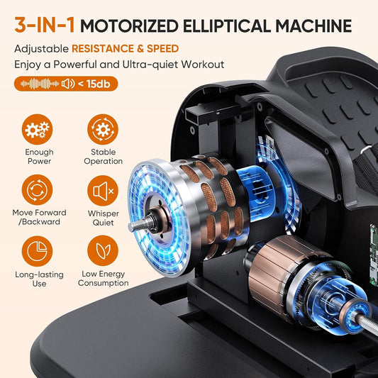 3-in-1 Electric Under Desk Elliptical Trainer