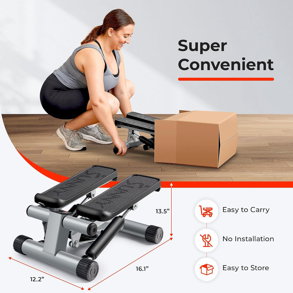 Smart Mini Stepper with Resistance Bands