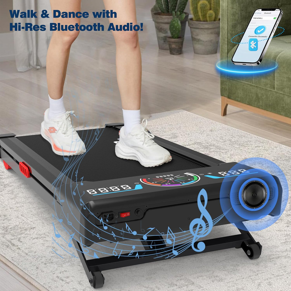 9-Level Auto Incline Walking Pad Treadmill