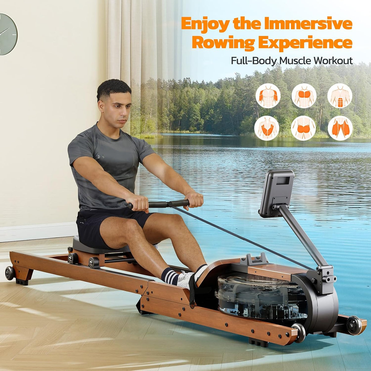 Wooden Water Foldable Rowing Machine